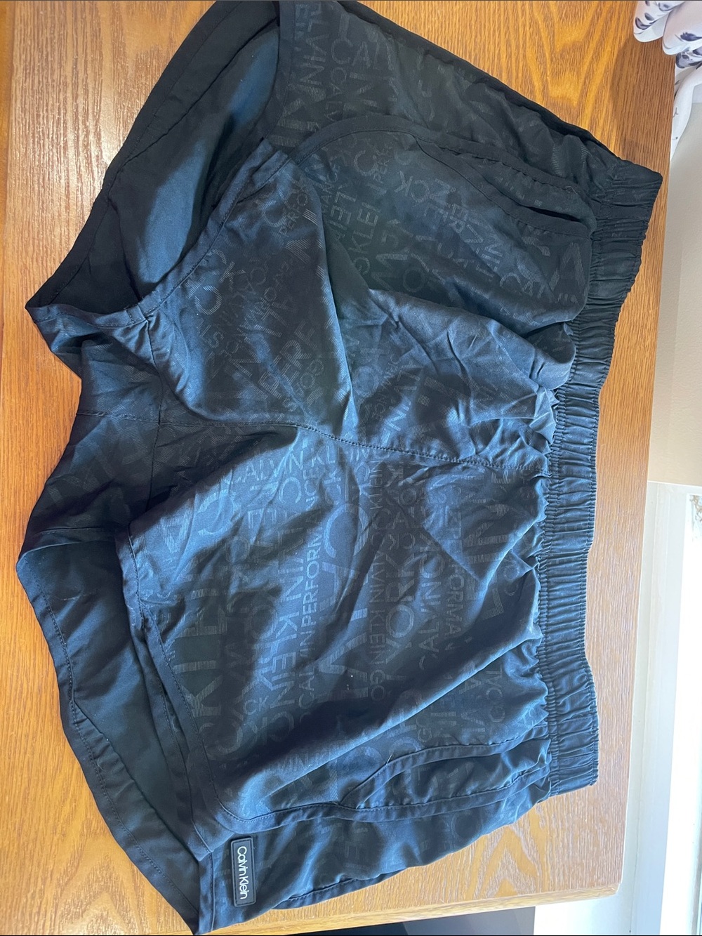 Calvin Klein Black Logo-Print Running Shorts